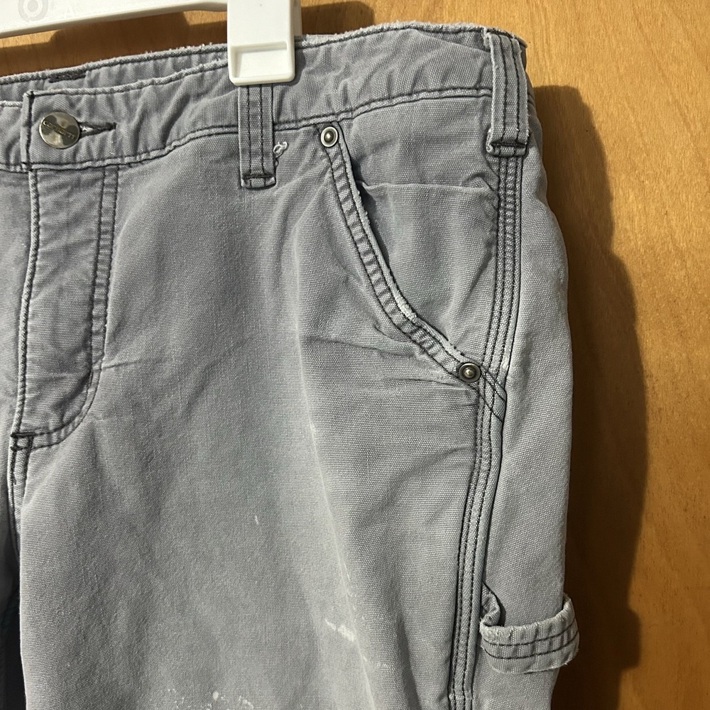 Carhartt Pants Womens 14 Fleece Lined Carpenter Original Fit Canvas Bleached - Picture 5 of 12